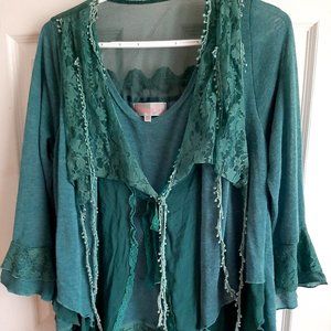 Pretty Angel Lagenlook Tunic Top Linen Blend Size Medium